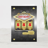 Geburtstag Grußkarten Casino Thema mit Slots und