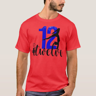 Geburtstag Gymnastik Party Royal Blue 12 Twelv T-Shirt