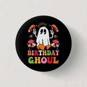 Geburtstag Halloween Groovy Ghost Say Hi Retro Hal Button
