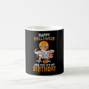 Geburtstag Halloween Skeleton Riding Mummy Dinosau Kaffeetasse