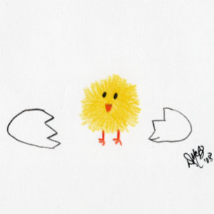 Geburtstag - Happy Hatch Day (Chick Card) Card Karte