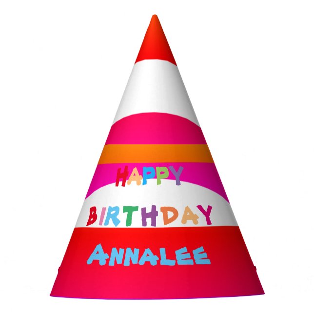 Geburtstag hat Moderner Niedlicher Spaß mit Indivi Partyhütchen (Vorderseite)