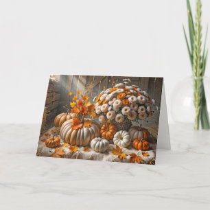 Geburtstag Herbstkürbisse und Mums Karte