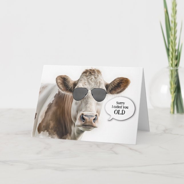 Geburtstag Hereford Spaß mit Sonnenbrille Karte (Vorderseite)