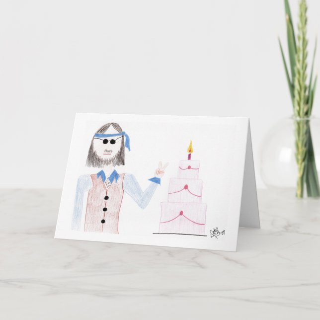 Geburtstag - Hippie Birthday - Karte (Vorderseite)