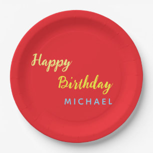 Geburtstag Ihr Name Minimalistisch Persönlich Mode Pappteller