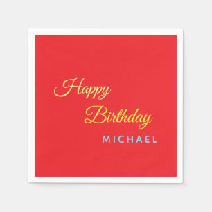 Geburtstag Ihr Name Minimalistisch Persönlich Mode Serviette