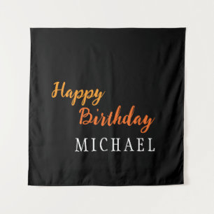 Geburtstag Ihr Name Minimalistisch Persönlich Mode Wandteppich