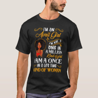 Geburtstag im April Girl Birthday Black Girl T-Shirt