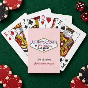 Geburtstag im fabulösen Las Vegas Blush Rosa Spielkarten