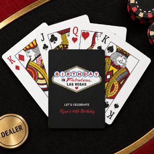 Geburtstag im fabulösen Las Vegas Schwarz Spielkarten