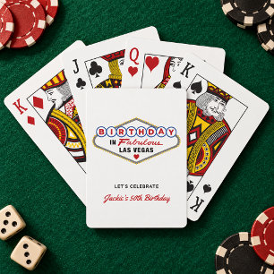 Geburtstag im fabulösen Las Vegas Weiß Spielkarten