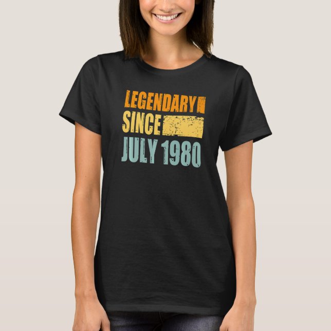 Geburtstag im Juli 1980 T-Shirt (Vorderseite)