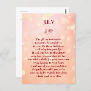 Geburtstag im Juli Ruby  Postkarte