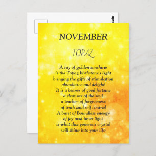 Geburtstag im November Topaz  Postkarte