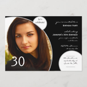 Geburtstag im Schwarz-Weiß-Foto Gelassen Celebrate Einladung