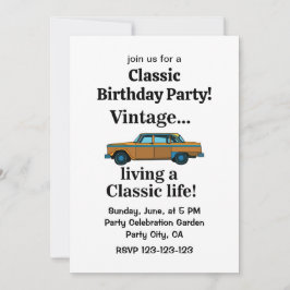 Geburtstag im Stil eines Vintage-Klassikers Einladung