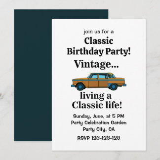 Geburtstag im Stil eines Vintage-Klassikers Einladung