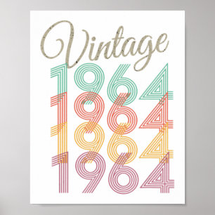 Geburtstag im Stil von 1964 Poster