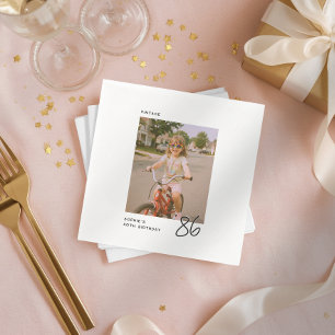 Geburtstag im Vintage-Stil, jedes Alter, personali Serviette
