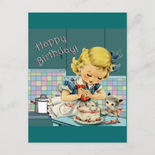 Geburtstag im Vintage-Stil Postkarte