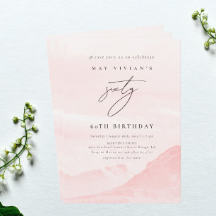 Geburtstag in Aquarell-Landschaft Sample Mountain Einladung