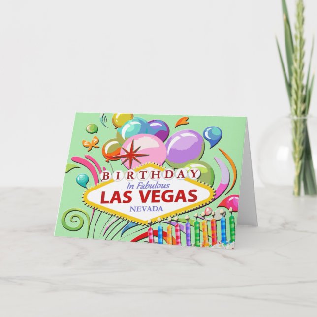 GEBURTSTAG IN FABULOUS LAS VEGAS CARD KARTE (Vorderseite)