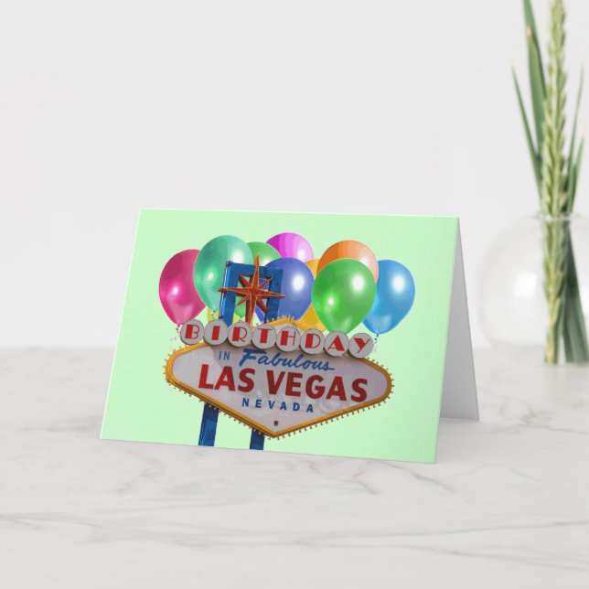 GEBURTSTAG IN FABULOUS LAS VEGAS CARD KARTE (Vorderseite)