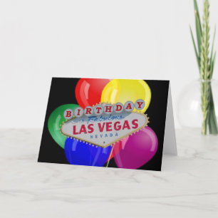 Geburtstag IN Fabulous Las Vegas Card mit Balloons Karte
