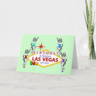 Geburtstag in Fabulous Las Vegas Showgirls Card Karte