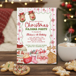 Geburtstag in gemütlichen rosa Weihnachtspyjamas Einladung