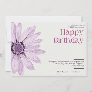 Geburtstag individualisierbare digitale Blume Feiertagskarte