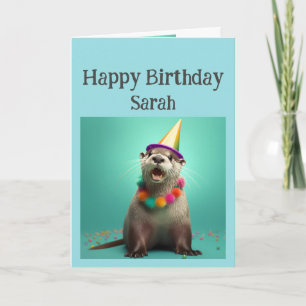 Geburtstag Individuelle Name Fun Otter Animal Spaß Karte