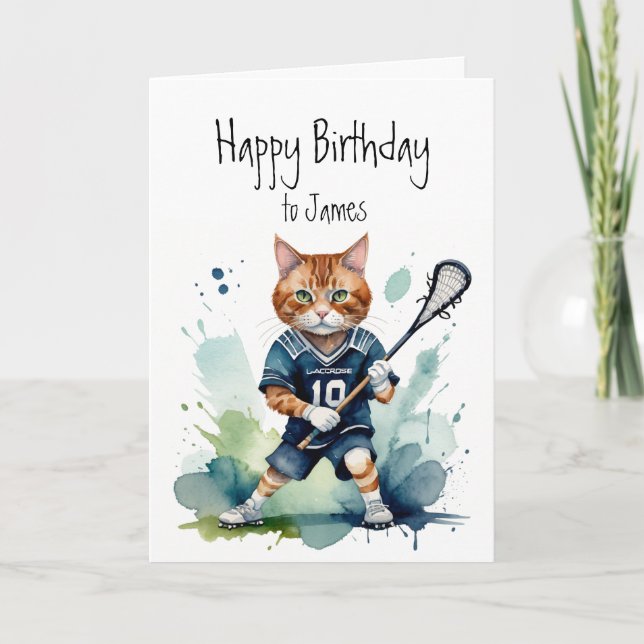 Geburtstag Individuelle Name Spaß Niedliche Katze  Karte (Vorderseite)