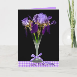 Geburtstag Iris Bouquet in Stemware Karte