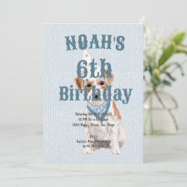 Geburtstag Jack Russell Dog Age Blue Geburtstag Einladung
