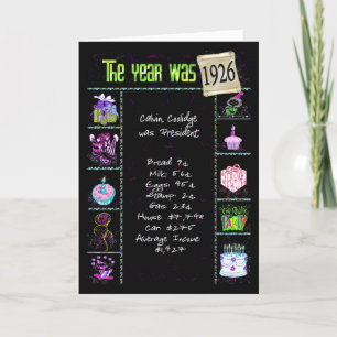 Geburtstag Jahr 1926 Fun Trivia Fakten Karte