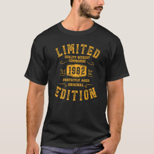 Geburtstag Jahr 1982 Gebrauchte Grunge Vintag T-Shirt