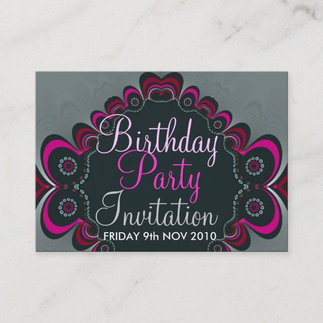 Geburtstag + Jeden Anlaß Party Einladung Card (Vorderseite)