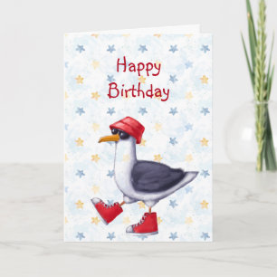 Geburtstag Jeder Spaß Niedliche Seagull Bird Card Karte