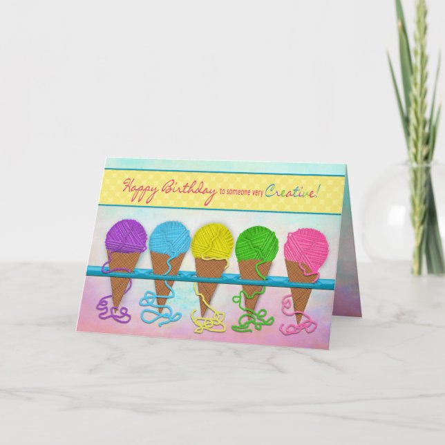 Geburtstag, Jemand Kreatives, Garnelen Karte (Vorderseite)