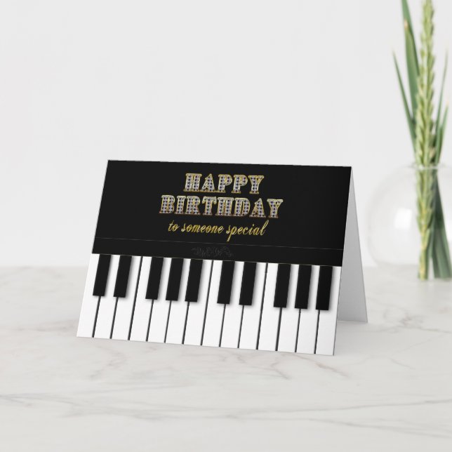 GEBURTSTAG, JEMAND SPEZIELL, Klavier-Tastatur Karte (Vorderseite)