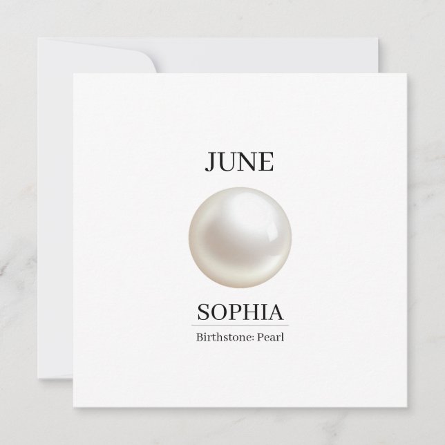 Geburtstag June Pearl Karte (Vorderseite)