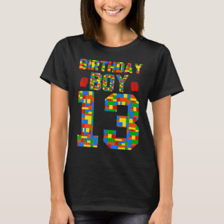 Geburtstag Junge 13 Brick Builder Blocks Master Bu T-Shirt