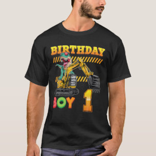 Geburtstag Junge 1 Jahr alter 1. Grabmesser Dinosa T-Shirt