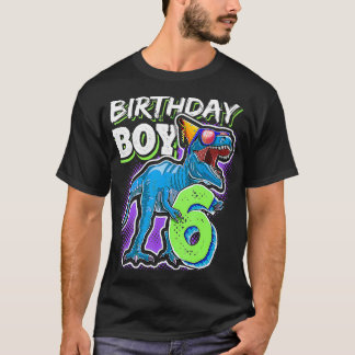 Geburtstag Junge 6 6. Geburtstag T Re Dinosaur Par T-Shirt
