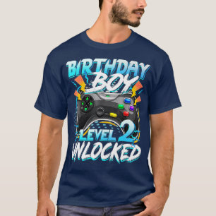 Geburtstag Junge Stufe 2 Entsperrtes Videospiel Ge T-Shirt