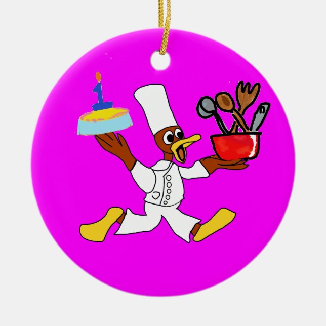 Geburtstag Keramik Ornament (Vorne)