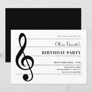Geburtstag klassischer Musiknoten Einladung