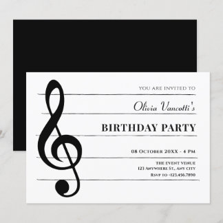 Geburtstag klassischer Musiknoten Einladung